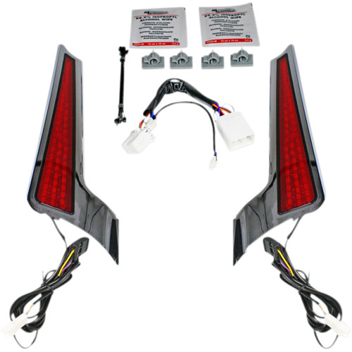 Custom Dynamics #CD-FASCIA-HD-RC - Fascia LED Light Panels - Chrome/Red