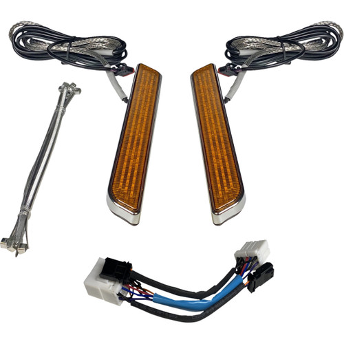 Custom Dynamics #CD-FORK-HD-AC - LED Fork Light - Amber - Chrome