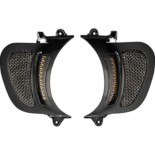 Custom Dynamics #CD-RG-V-AW2-B - LED Vent Insert - Amber/White - Black w/ Stainless Mesh
