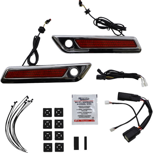 Custom Dynamics #CD-SBL-BCM-RC - Latch Light - Saddlebag - Red - Chrome