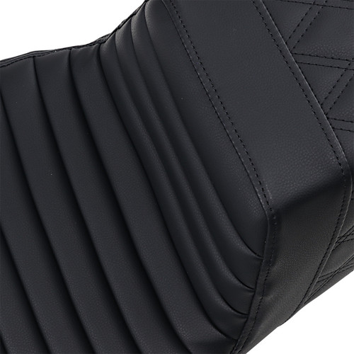 Saddlemen #808-07B-176 - Step-Up Seat - Front Tuck-n-Roll/Rear Lattice Stitch - Black - FL '08-24
