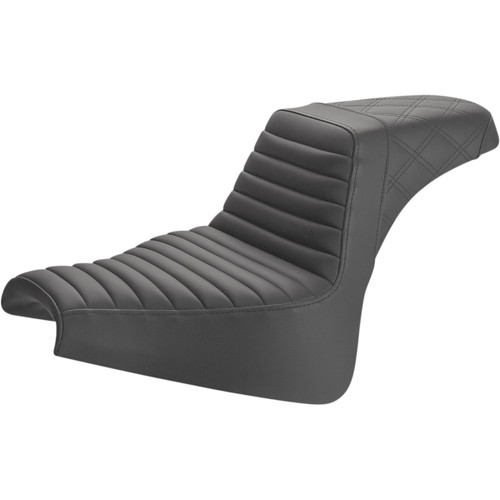 Saddlemen #818-28-176 - Step-Up Seat - Front Tuck-n-Roll/Rear Lattice Stitch - Black - FXFB/S '18-'23