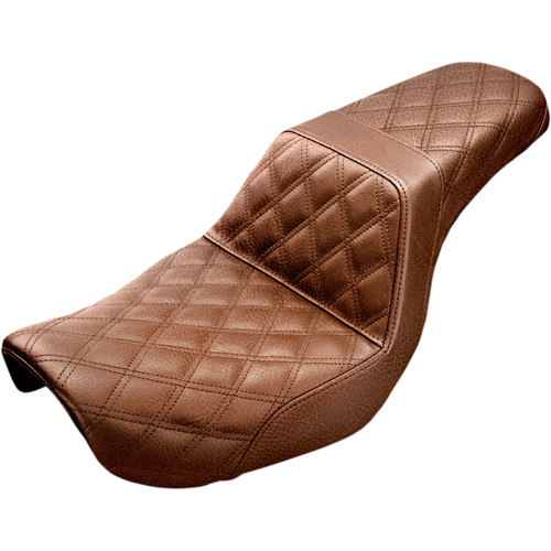 Saddlemen #804-04-175BR - Step-Up Seat - Full Lattice Stitch - Brown - Dyna