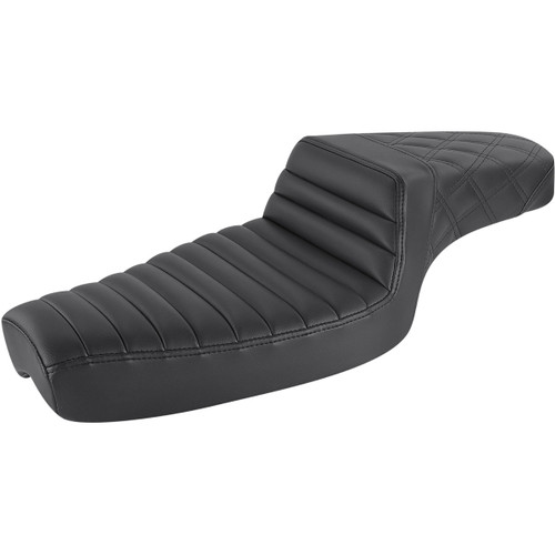 Saddlemen #879-03-176 - Step-Up Seat - Front Tuck-n-Roll/Rear Lattice Stitch - Black