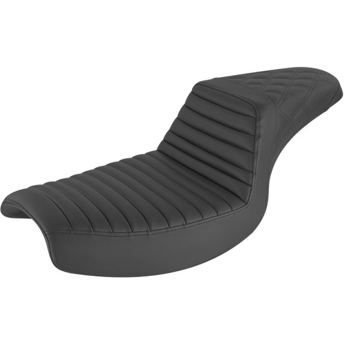 Saddlemen #882-09-176 - Step-Up Seat - Front Tuck-n-Roll/Rear Lattice Stitch - Black