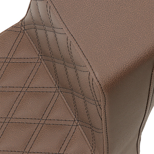 Saddlemen #I18-33-172BR - Step-Up Seat - Front Lattice Stitch/Rear Smooth - Brown - Scout Bobber