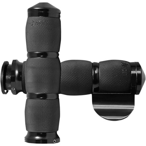 Avon Grips #IN-TO-AIR-90A-B - 3-Ring Air Cushioned Grips - Indian - Throttle Boss - Anodized