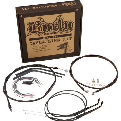 Burly Brand #B30-1145 - Jail Bar Cable Kit - 14" Handlebars - Black Vinyl - '14-'22 XL