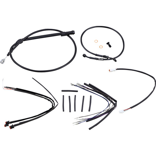 Burly Brand #B30-1252 - Jail Bar Cable Kit - 12" Handlebars - Black Vinyl - '18-'24 Softail