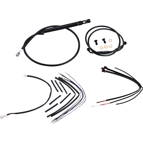 Burly Brand #B30-1257 - Jail Bar Cable Kit - 12" Handlebars - Black Vinyl - '18-'24 Softail