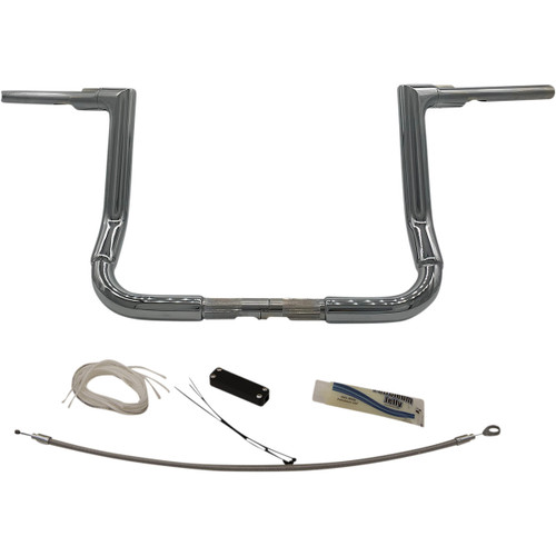 FAT Baggers INC. #609112 - 1-1/2" EZ Install Flat Top Handlebar Kit - 12" - Chrome