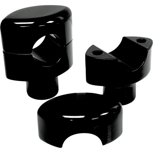 LA Choppers #LA-7402-01B - Handlebar Risers for 1" Handlebars - Smooth - 1-1/2" - Black