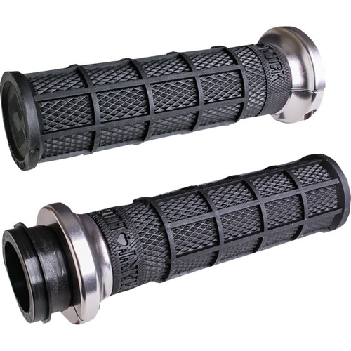 ODI #V31HCW-BB-S - Hart-Luck Signature V-Twin Lock-On™ Grips - Cable - Black/Silver