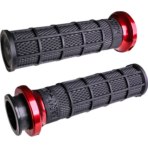 ODI #V31ITW-BB-R - Hart-Luck Signature V-Twin Lock-On™ Grips for Indian - Black/Red
