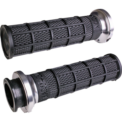 ODI #V31ITW-BB-S - Hart-Luck Signature V-Twin Lock-On™ Grips for Indian - Black/Silver