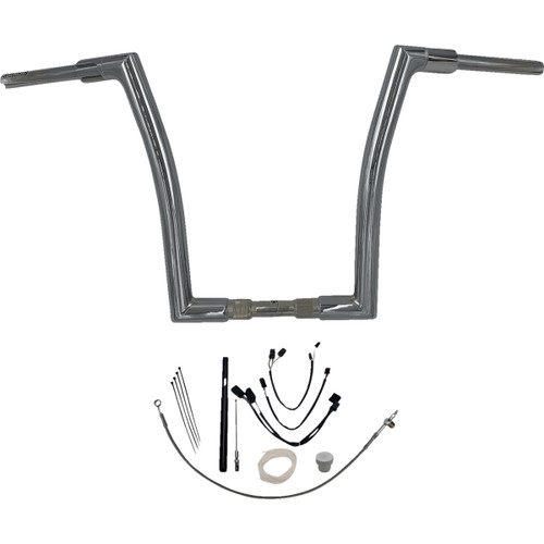 FAT Baggers INC. #619616 - 1-1/2" EZ Install Flat Top Handlebar Kit - 16" - Chrome