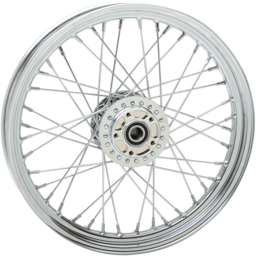 Drag Specialties #63148 - Wheel - Laced - 40 Spoke - Front - Chrome - 19x2.5 - '04-'05 FXD