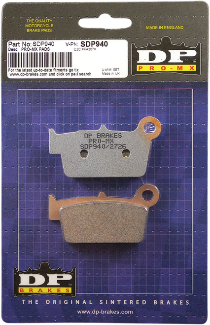 DP Brakes #SDP940 - Pro MX Sintered Brake Pads