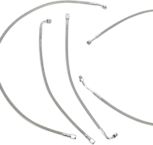Burly Brand #B30-1118 - Handlebar Cable/Brake Line Kit - Complete - 15" Ape Hanger Handlebars - Stainless Steel