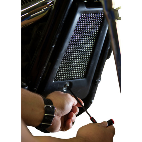 Klock Werks #KWS-02-0616-B - Oil Cooler Guard - Black - M8 Softail