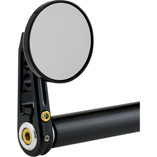 Joker Machine #09-312-DB - Mirror - Bar End/Side View - Round - Black - Straight - 2-1/4"