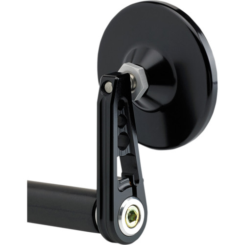 Joker Machine #09-313-DB - Mirror - Bar End/Side View - Round - Black - Straight - 3-1/4"