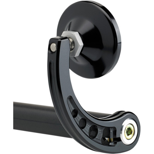 Joker Machine #09-312-CB - Mirror - Bar End/Side View - Round - Black - Curved - 2-1/4"