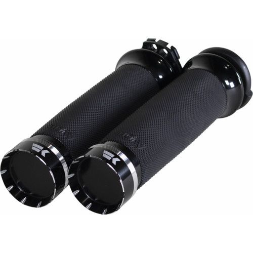Khrome Werks #500200 - Tracer Grips - Custom Contour - Cable - Black