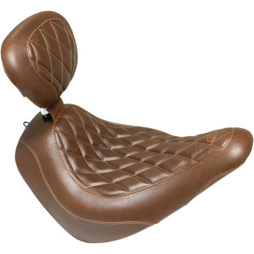 Mustang #83040 - Seat - Wide Tripper™ Solo - with Backrest - Diamond - Brown