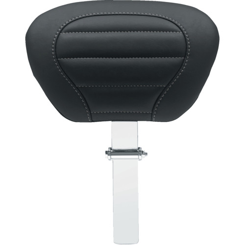 Mustang #79012GM - Deluxe Driver Backrest - Black w/ Gunmetal Stitching - FLT/FLH '08-'25