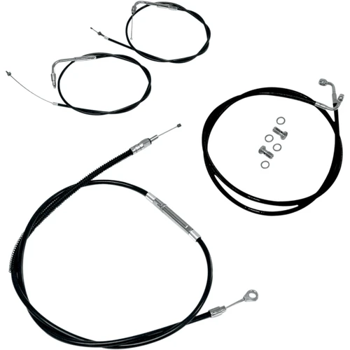 LA Choppers #LA-8210KT-16B - Standard Black Vinyl Handlebar Cable/Brake Line Kit - 15"-17" Ape Hangers - '12-'17 FXDB/C