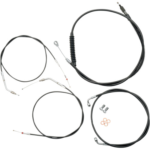 LA Choppers #LA-8300KT-08B - Standard Black Vinyl Handlebar Cable/Brake Line Kit - Mini Ape Hangers - '96-'03 Sportster
