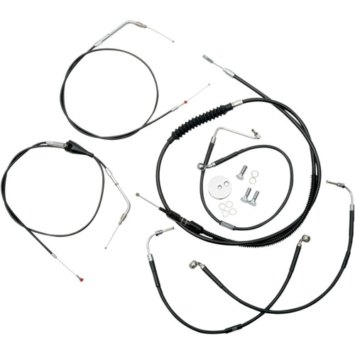 LA Choppers #LA-8006KT-13B - Standard Black Vinyl Handlebar Cable/Brake Line Kit - 12"-14" Ape Hangers - '96-'07 Touring