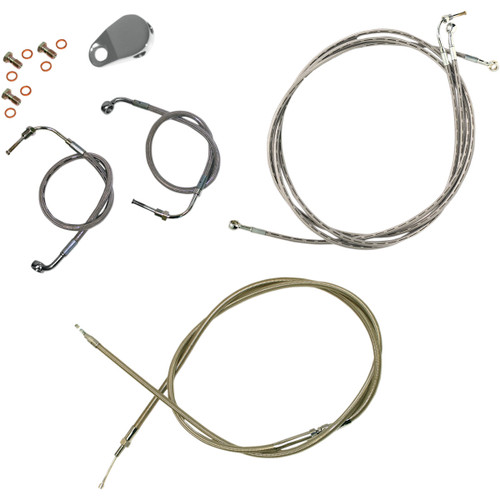 LA Choppers #LA-8050KT-16 - Standard Stainless Braided Handlebar Cable/Brake Line Kit - 15"-17" Ape Hangers - '08-'13 FLTR