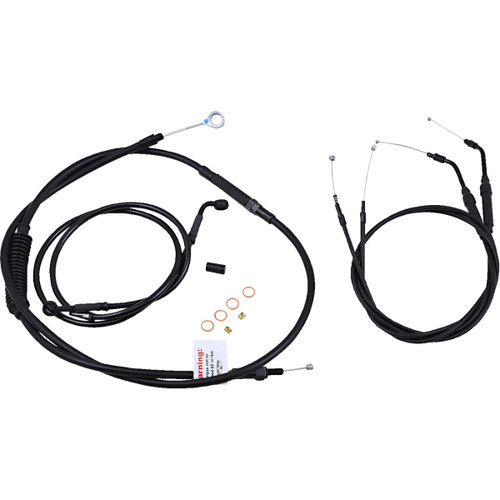 Burly Brand #B30-1140 - Jail Bar Cable Kit - 12" Handlebars - Black Vinyl - '07-'13 XL