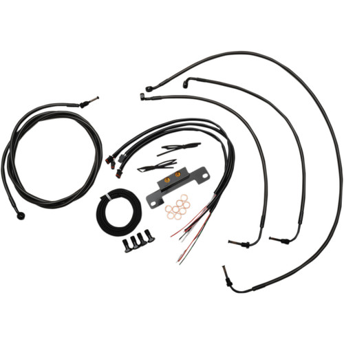 LA Choppers #LA-8055KT2-13M - Complete Midnight Braided Cable Kit - 12"-14" Handlebars - '17-'20 Touring