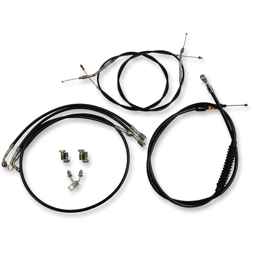 LA Choppers #LA-8123KT-13B - Standard Black Vinyl Handlebar Cable/Brake Line Kit - 12"-14" Ape Hangers - '16-'17 FXSB