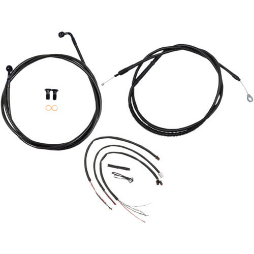 LA Choppers #LA-8153KT2-16M - Complete Midnight Braided Cable Kit - 15"-17" Handlebars - '18-'19 Softail