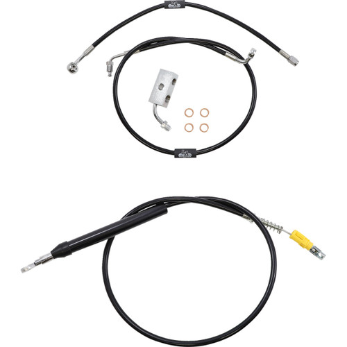 LA Choppers #LA-8155KT-16B - Standard Black Vinyl Handlebar Cable/Brake Line Kit - 15"-17" Ape Hangers - '18-'22 Softail