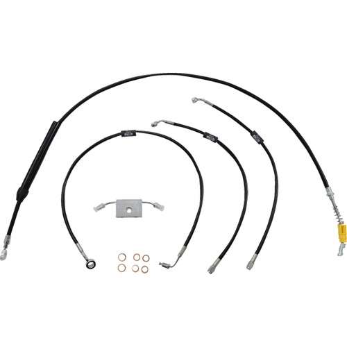 LA Choppers #LA-8157KT-13B - Standard Black Vinyl Handlebar Cable/Brake Line Kit - 12"-14" Ape Hangers - '18-'24 Softail