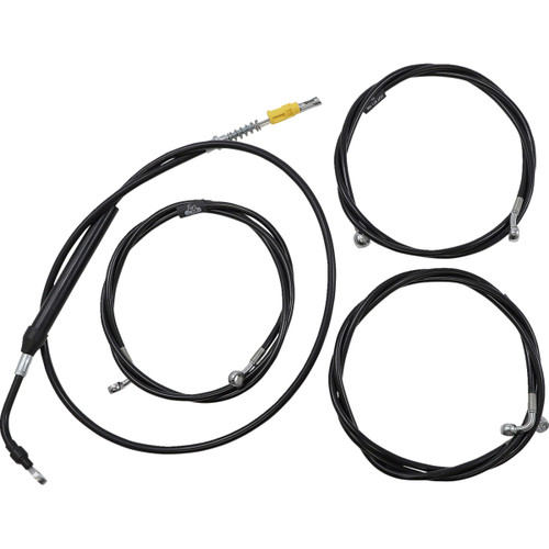 LA Choppers #LA-8056KT-19B - Standard Black Vinyl Handlebar Cable/Brake Line Kit - 18"-20" Ape Hangers - '21-'22 FLH