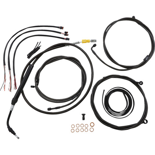 LA Choppers #LA-8056KT2-19M - Complete Midnight Braided Cable Kit - 18"-20" Handlebars - ABS - '21-'22 Touring