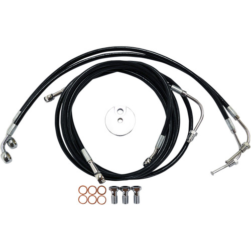 LA Choppers #LA-8050B13B - Brake Line - 12" - 14" Ape Hanger Handlebars - Black