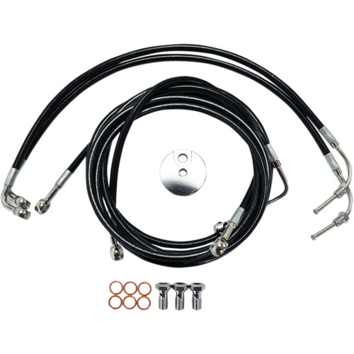 LA Choppers #LA-8051B16B - Brake Line - 15" - 17" Ape Hanger Handlebars - Black