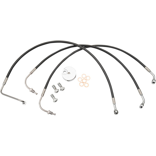 LA Choppers #LA-8006B16B - Brake Line - 15" - 17" Ape Hanger Handlebars - Black