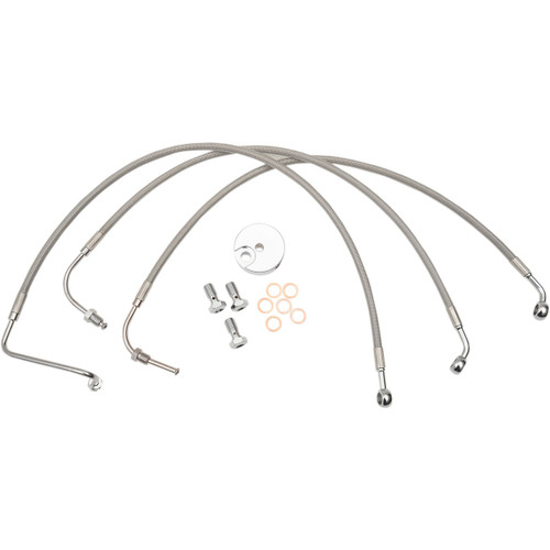 LA Choppers #LA-8006B19 - Brake Lines - 18" - 20" Ape Hanger Handlebars - Stainless Steel
