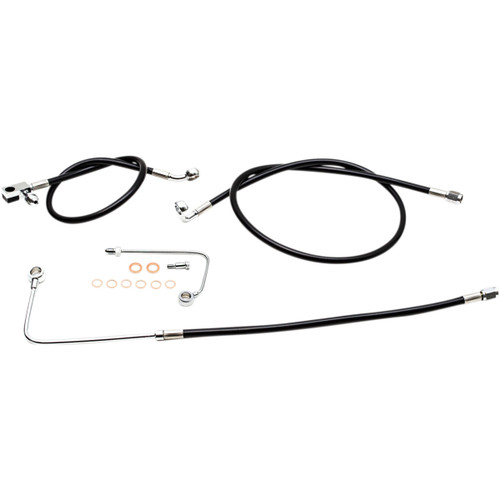 LA Choppers #LA-8151B13B - Brake Line - 12" - 14" Ape Hanger Handlebars - Black