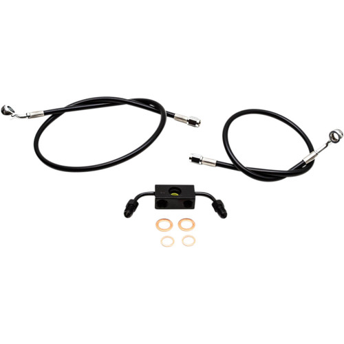 LA Choppers #LA-8211B13B - Brake Line - 12" - 14" Ape Hanger Handlebars - Black