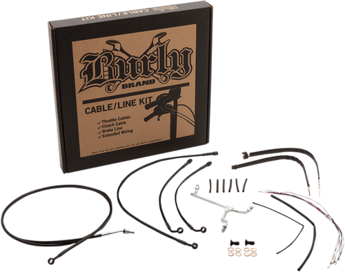 Burly Brand #B30-1176 - Control Kit - 14" Ape Hanger Handlebars - ABS