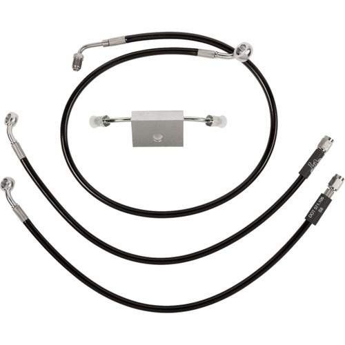 LA Choppers #LA-8154B16B - Brake Line - 15" - 17" Ape Hanger Handlebars - Black